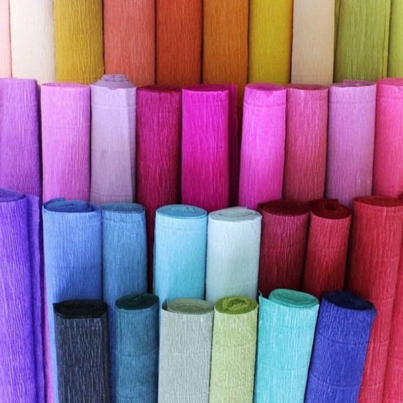 180 g italienische Krepppapierrollen 50 x 250 cm für DIY-Riesenpapierblumen