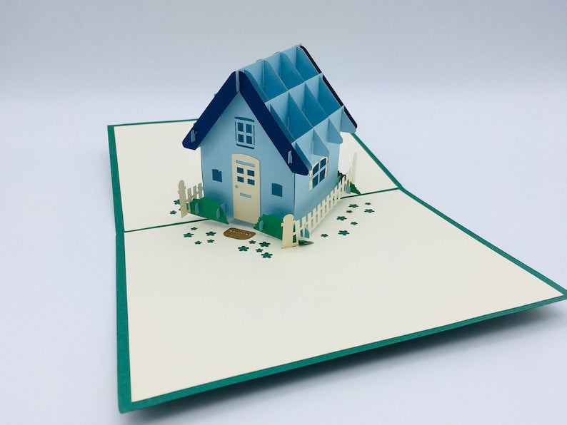 3D-Pop-up-Karten Haus Einzug Klappkarte 20 x 15 cm
