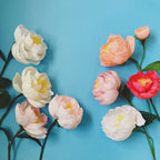 Pfingstrose aus Krepppapier, handgefertigte Kunstblume, realistische Blumendeko