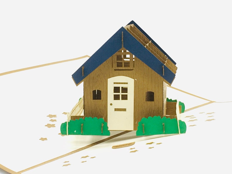 3D-Pop-up-Karten Haus Einzug Klappkarte 20 x 15 cm