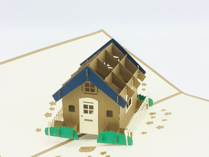 3D-Pop-up-Karten Haus Einzug Klappkarte 20 x 15 cm