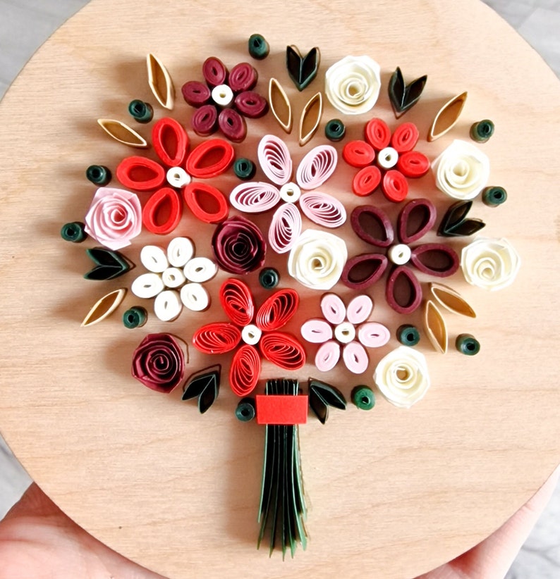 DIY Quilling Kit Blumen Bastelset mit Holzschildern, Quilling Werkzeug und Zubehör