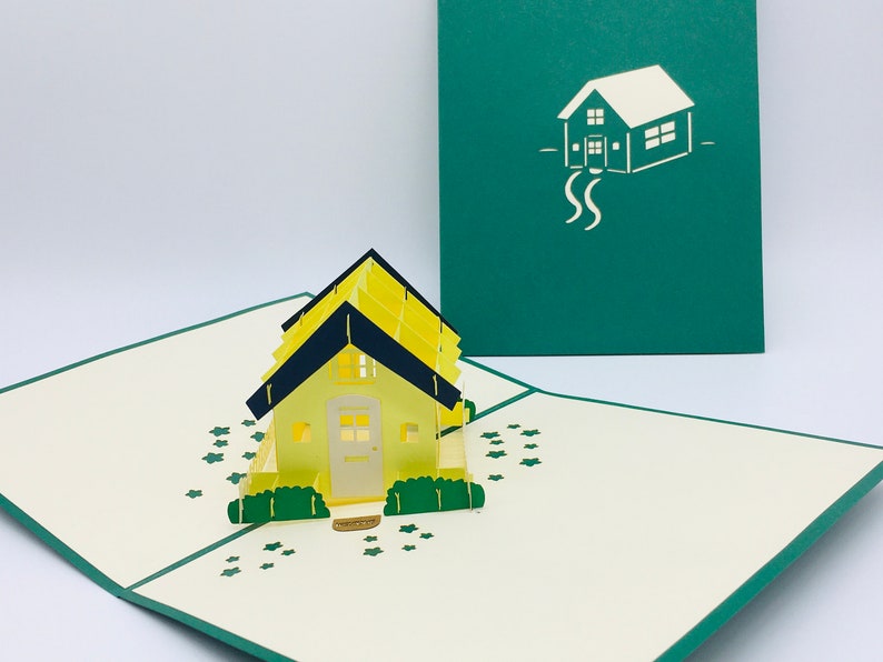 3D-Pop-up-Karten Haus Einzug Klappkarte 20 x 15 cm