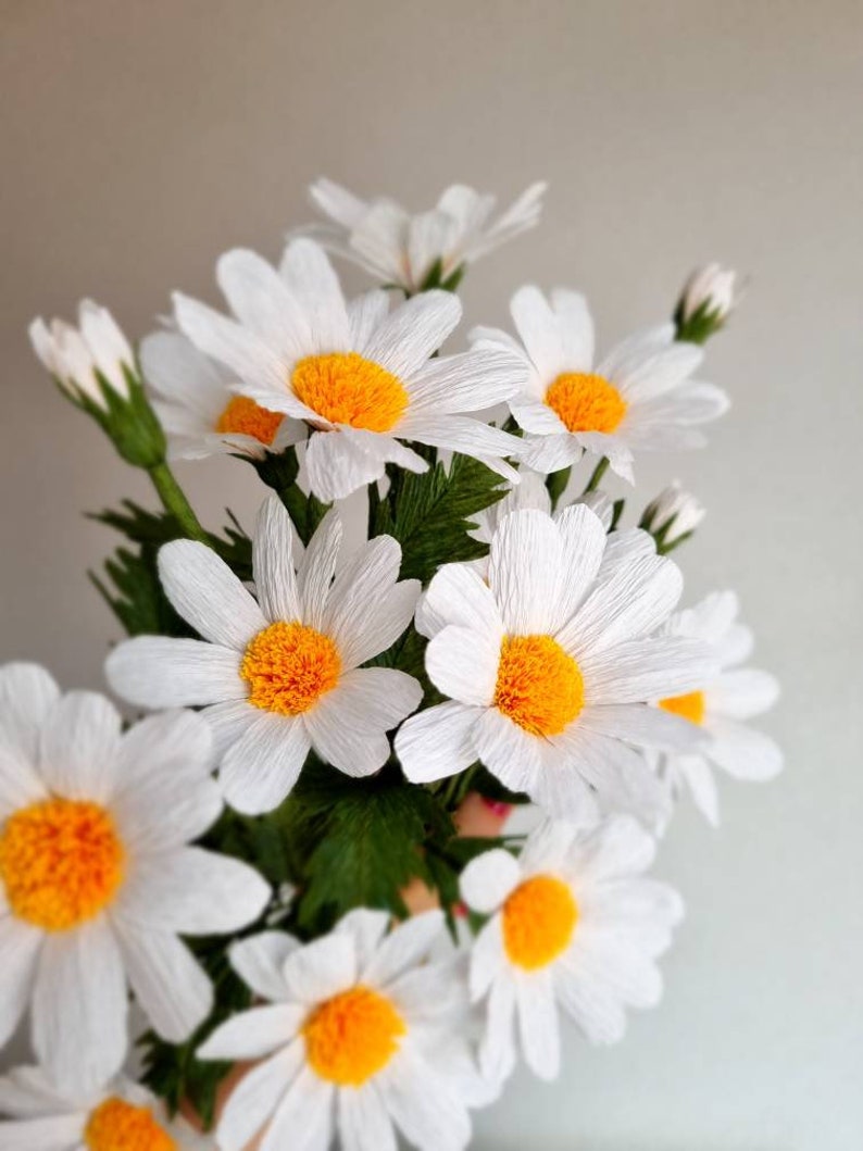Mini Papier Gänseblümchen Krepppapierblume Handgefertigt 10 Zoll