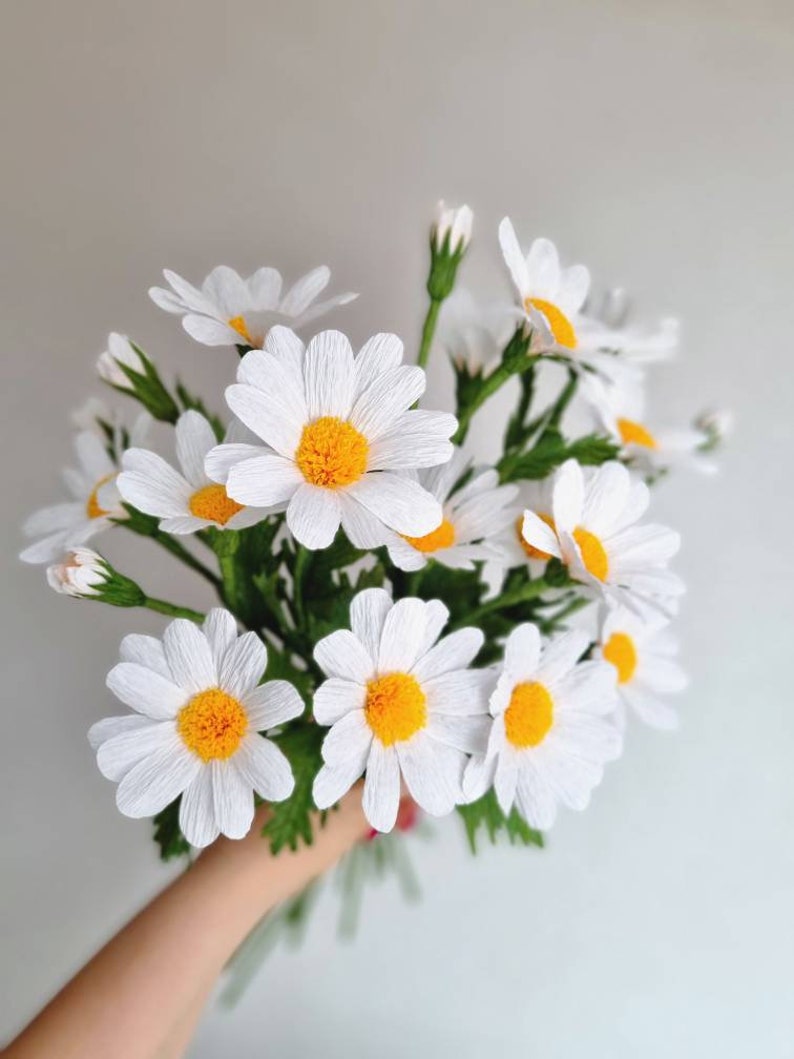 Mini Papier Gänseblümchen Krepppapierblume Handgefertigt 10 Zoll