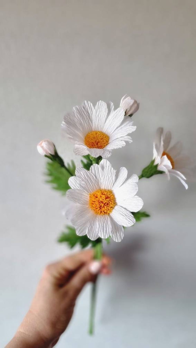 Mini Papier Gänseblümchen Krepppapierblume Handgefertigt 10 Zoll
