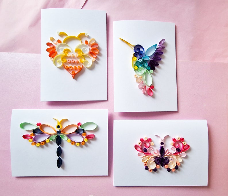 Quilling-Kit für Anfänger, Bastelset mit Vögeln, Bienen und Schmetterlingen, inkl. Werkzeug und Zubehör