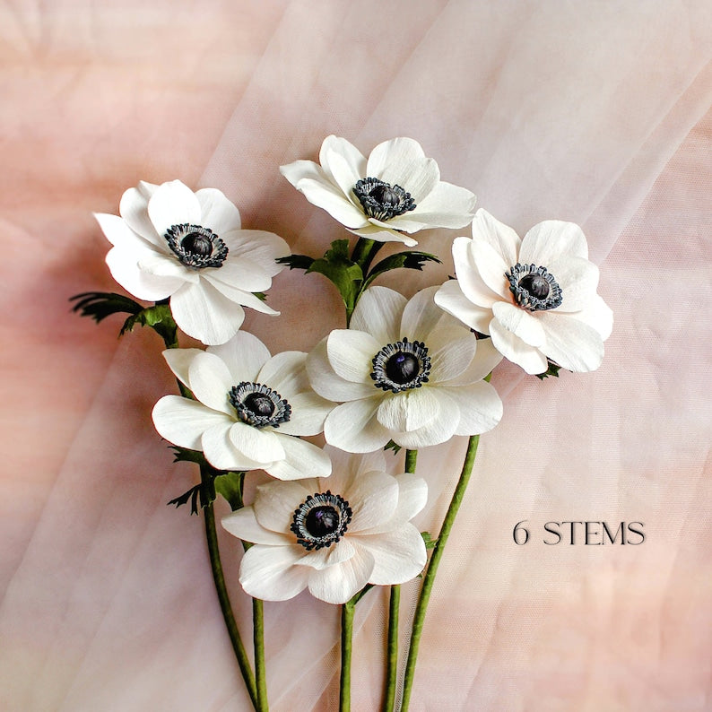 Papier Anemonen, realistische Krepppapierblumen, Herbst Hochzeitsdeko, Geschenk