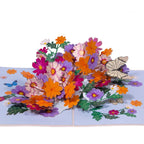 Pop Up Karte Blumen 3D Klappkarte mit Umschlag und Einleger, Blumenstrauß Grußkarte für Geburtstag, Muttertag, Gute Besserung, 11,5 x 17 cm