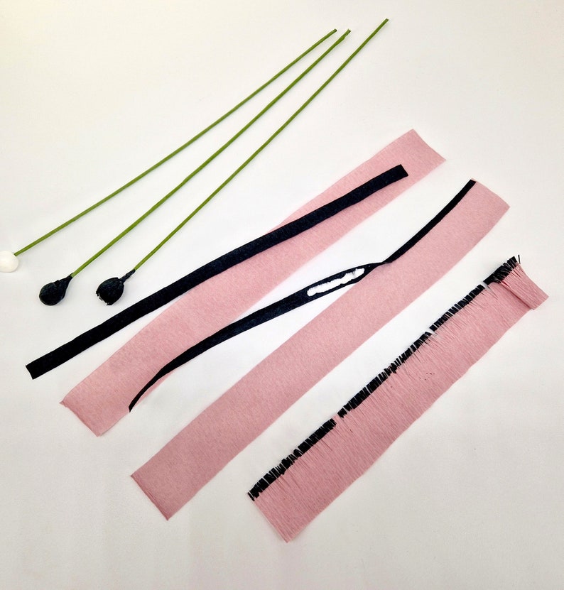 Anemonen aus Krepppapier DIY Kit für 8 Blumen mit Anleitung