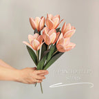 Krepppapier Tulpenstrauß Handgemacht, 30 cm, Kunstblumen Deko, Muttertagsgeschenk, Geburtstag, Jubiläum