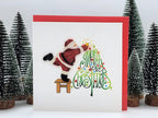 Quilling Grußkarte Weihnachtsmann Tannenbaum 3D Handgemacht 15x15 cm Papierkunst