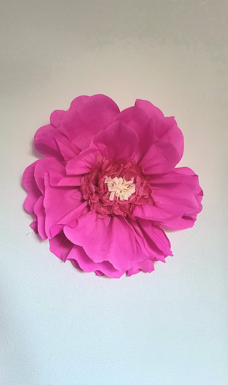 50 cm Papierblume Wanddekoration, künstliche Blume, Boho-Stil 70er, Fuchsia, Lachs, Orange, Hellrosa