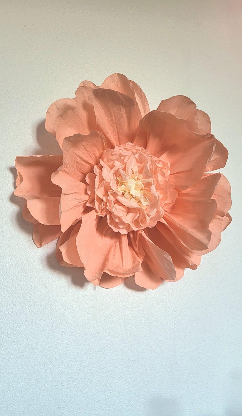 50 cm Papierblume Wanddekoration, künstliche Blume, Boho-Stil 70er, Fuchsia, Lachs, Orange, Hellrosa