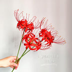 Krepppapier Spinnenlilie, handgefertigt, japanisches Ikebana, Papierblume für Hochzeitssträuße, Deko, Geschenk