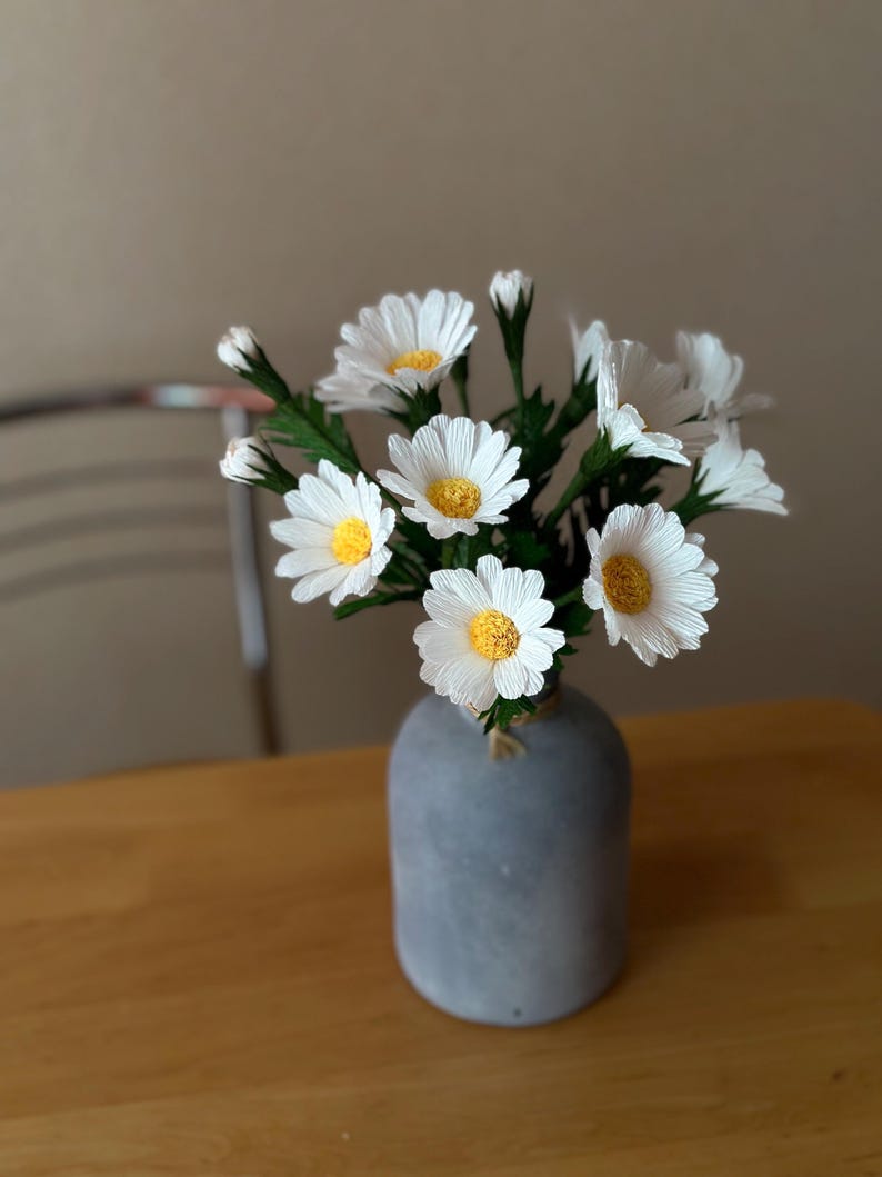 Mini Papier Gänseblümchen Krepppapierblume Handgefertigt 10 Zoll