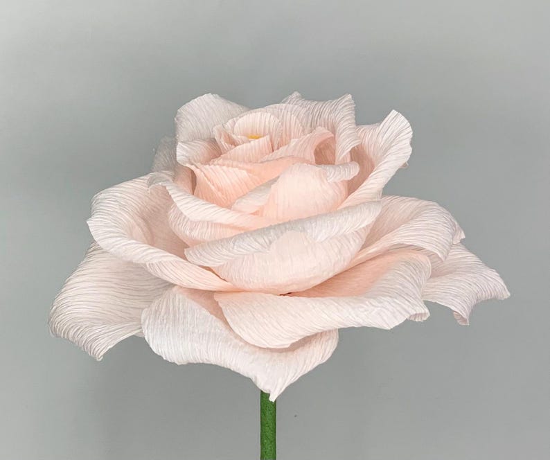 Krepppapier Rose, handgefertigt, 12 Zoll Stiel, 6 Zoll Blüte, Hochzeitsstrauß, Wohnkultur, Geschenk