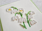 Quilling Grußkarte Maiglöckchen - Handgemachte 3D Papierkunst Karte, 15x15 cm