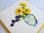 Quilling Grußkarte Blumenvase - 3D Handgemachte Blumen Karte - Geburtstagskarte, Muttertagskarte - Papierkunst