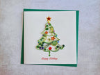 Quilling Grußkarte Weihnachtsbaum - 3D Tannenbaum Handgemachte Weihnachtskarte
