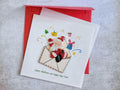 Quilling Weihnachtskarte 3D Weihnachtsmann im Briefumschlag 15x15 cm 220 gsm Handgemacht