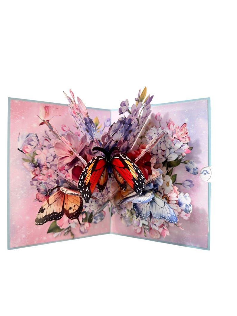 3D Schmetterling Pop-Up Karte: Handgemachtes Papercraft Grußkarte mit Umschlag