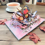 3D Schmetterling Pop-Up Karte: Handgemachtes Papercraft Grußkarte mit Umschlag