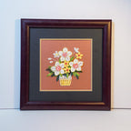 Quilling Blumen Wandkunst, 3D Papier Blumenstrauß Kunstwerk, 24 x 24 cm, Floral Home Decor