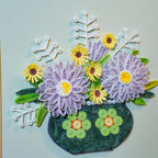 Gerahmte 3D Quilling Wandkunst, handgemachtes Blumendekor 24x24 cm, Papierkunst