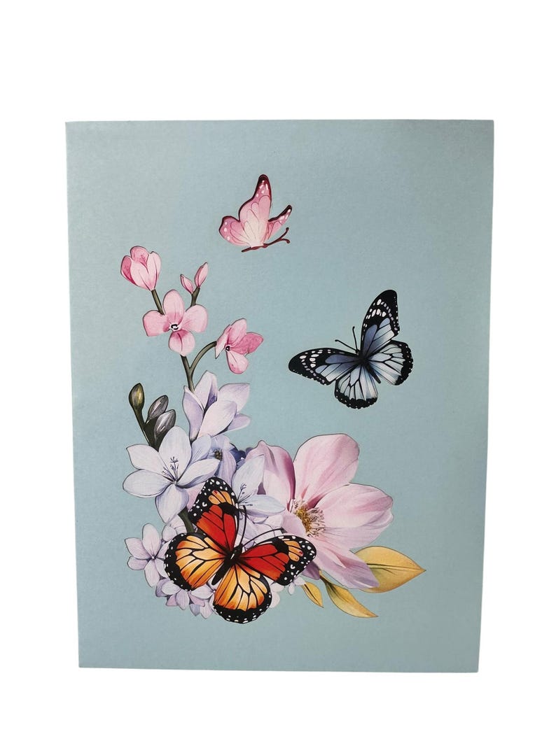 3D Schmetterling Pop-Up Karte: Handgemachtes Papercraft Grußkarte mit Umschlag