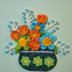 Quilled Flower Wall Art 3D Papierkunst, gerahmt, 24x24 cm
