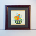 Quilled Flower Wall Art 3D Papierkunst, gerahmt, 24x24 cm