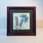 Gerahmtes 3D-Papierblumenbild mit Schmetterlingen, 24 x 24 cm, Wanddekoration