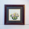 Gerahmte 3D Quilling Wandkunst, handgemachtes Blumendekor 24x24 cm, Papierkunst