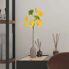 Ginkgo Zweig Dekoration aus Krepppapier Blumen Deko für Zuhause Events Geschenk, 40 cm