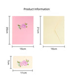 3D Blumenstrauß Pop-Up Grußkarte Rosa mit Umschlag