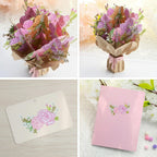 3D Blumenstrauß Pop-Up Grußkarte Rosa mit Umschlag