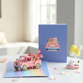 3D Pop-Up Grußkarte Love Car, LKW mit Geschenken & Herzen, Jubiläum Valentinstag
