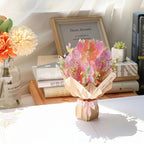 3D Blumenstrauß Pop-Up Grußkarte Rosa mit Umschlag