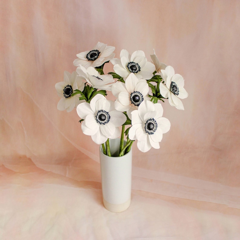 Papier Anemonen, realistische Krepppapierblumen, Herbst Hochzeitsdeko, Geschenk