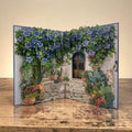 Pop Up Karte Clematis: Handgemachte 3D Grußkarte aus Papier
