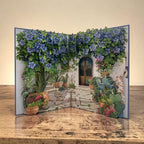 Pop Up Karte Clematis: Handgemachte 3D Grußkarte aus Papier