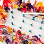 Quilling Kit Anfänger, 8x8 Wand Kunst Kit mit Rahmen, DIY Papierbastelset, Sunset Art Kit