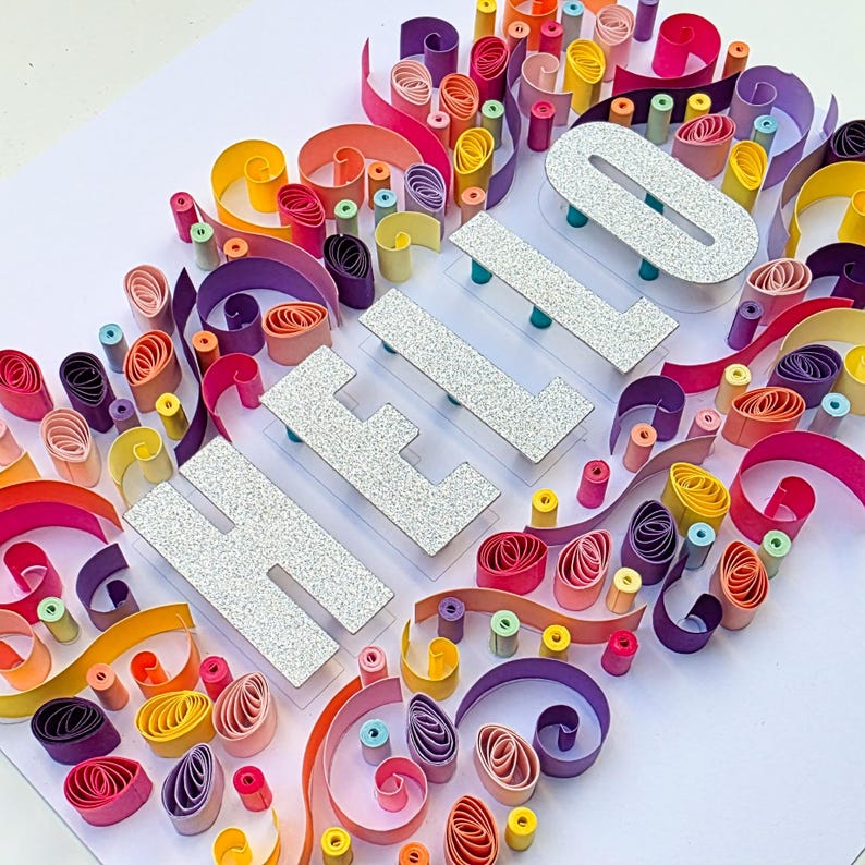 Quilling Kit Anfänger, 8x8 Wand Kunst Kit mit Rahmen, DIY Papierbastelset, Sunset Art Kit