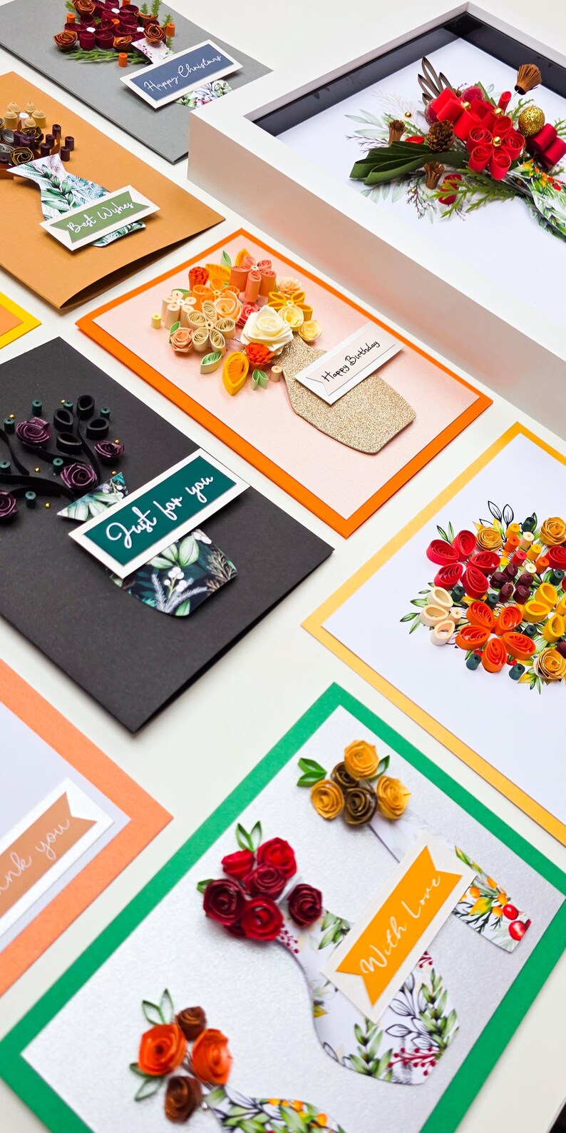 Blumen Quilling Kit Wandkunst DIY Papierblumen Bastelset mit Rahmen und Vorlagen