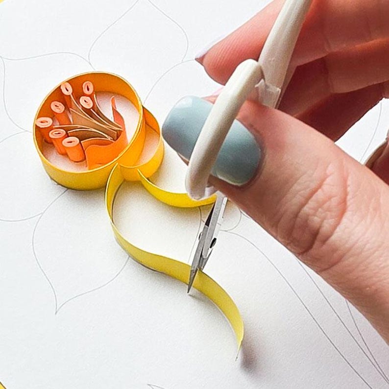 Narzisse Quilling Kit für Anfänger, Blumen DIY Bastelset, Papierkunst Handarbeitspaket