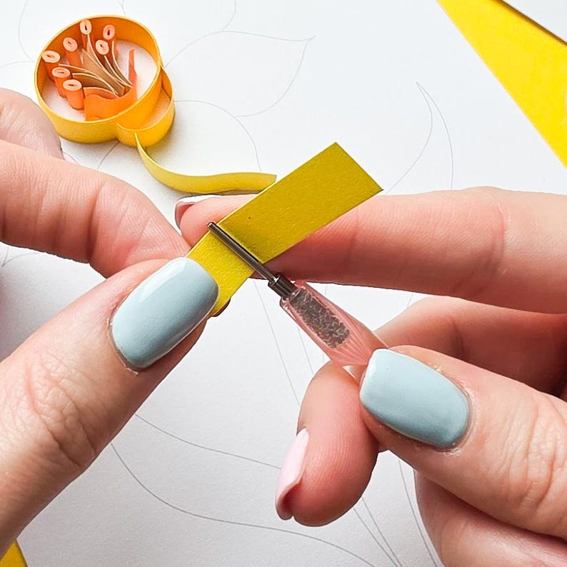 Narzisse Quilling Kit für Anfänger, Blumen DIY Bastelset, Papierkunst Handarbeitspaket