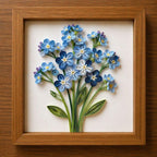 Quilled Blumen Wand Kunst 20x20cm Gerahmtes Papier Blumendekor
