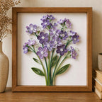 Quilled Blumen Wand Kunst 20x20cm Gerahmtes Papier Blumendekor