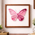 Quilling Schmetterling Wandkunst, gerahmte Papierkunst, 3D Papierquilling, 20 x 20 cm